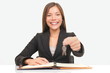 Real Estate Agent giving keys