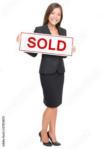 Photo: Real Estate Agent isolated on white background Real Estate Agent isolated on white background