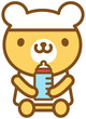 くま　赤ちゃん　哺乳瓶