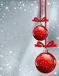 Christmas Background with balls and snowflakes