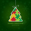 Christmas tree from jigsaw puzzle