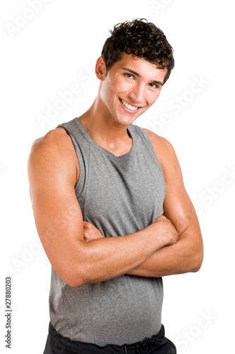 Photo: Happy satisfied fitness man Happy satisfied fitness man