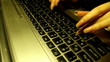 Typing on laptop keyboard