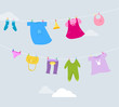 clothes on a clothesline