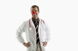Foto: Doctor with stethoscope and clown's nose Doctor with stethoscope and clown's nose