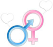 male female sign bubbles