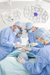 Concentrating surgeons performing operation in operating room