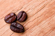 three fried coffee beans