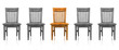 3D Stuhlreihe - Orange grau