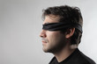 Blindfolded man