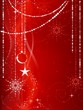 Red Christmas background with ornaments