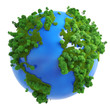 isolated green planet concept