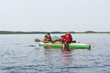 Tourists on a canoe
