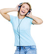 Beautiful woman with headphones