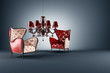 armchair on blue