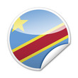 Pegatina bandera Republica Democratica Congo con reborde