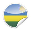 Pegatina bandera Ruanda con reborde