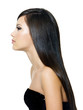 Woman with long healthy brown hair