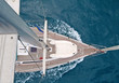Top view of sailing boat Top view of sailing boat