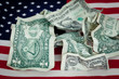 US flag with dollars. Economy and finance concept