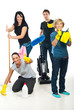 Photo: Successful teamwork of cleaning workers Successful teamwork of cleaning workers