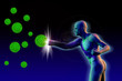 Illustration: man with strong body defence man with strong body defence