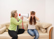 mother shouting at doughter