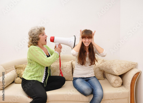 Photo: mother shouting at doughter mother shouting at doughter