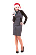 Business woman wishes us a Merry Christmas.