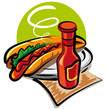 hot dog and ketchup