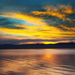 Lake on sunset