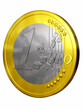 1 Euro Münze im Halbprofil