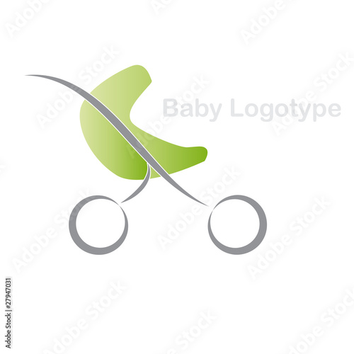 Vector: Logo green stroller, child born Logo green stroller, child born