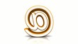 At-Zeichen in Rotation Orange Silber