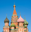 Domes of St. Basil's Cathedral on Red square, Moscow, Russia