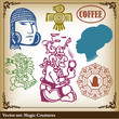 Vector set - American Indian national patterns background