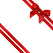 Noeud rouge et ruban diagonal