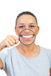 Funny woman with big smile