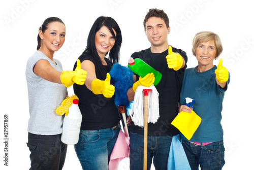 Photo: Successful cleaning people teamwork Successful cleaning people teamwork