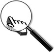 Zoom Lens And 3d Palm Cursor. Vector Illustration.