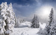 Beautiful winter landscape in the Carpathian mountains