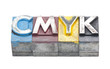 Cmyk made from metal letters