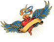 Flaming Heart Tattoo Illustration