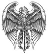 Eagle with Sword illustration