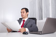 Mature businessman working Mature businessman working