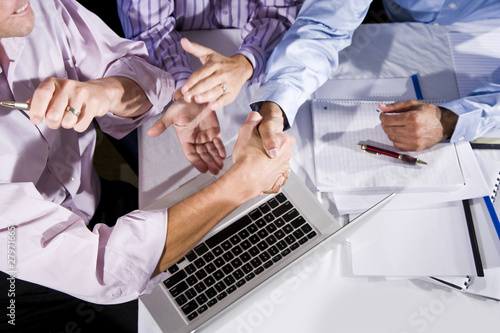 Photo: Office workers finished with project Office workers finished with project