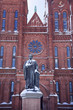 Smithson Statue After the Snow Smithsonian Castle Washington DC