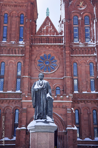 Photo: Smithson Statue After the Snow Smithsonian Castle Washington DC Smithson Statue After the Snow Smithsonian Castle Washington DC