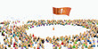 Cartoon Crowd, Flag Cartoon Crowd, Flag