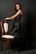 The girl in the dress in the studio The girl in the dress in the studio